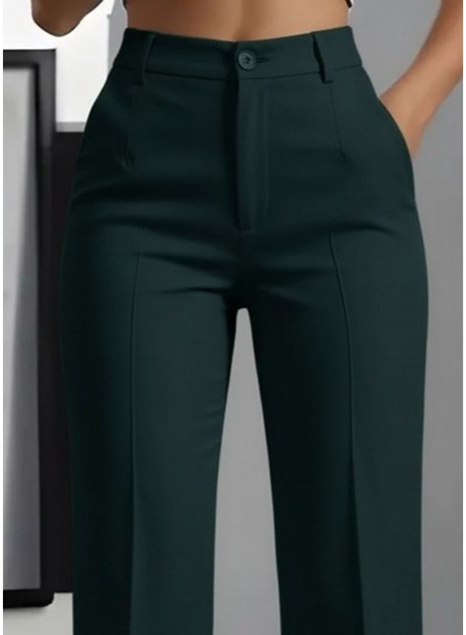 Kadın Yüksek Bel Cepli Ithal Krep Pantolon