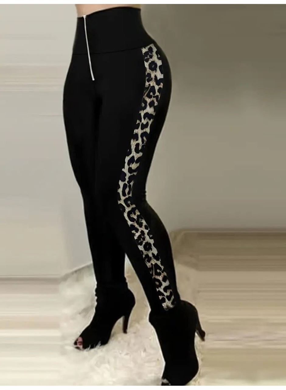 Kadın Yüksek Bel Yan şerit Detaylı Dalgıç Tayt