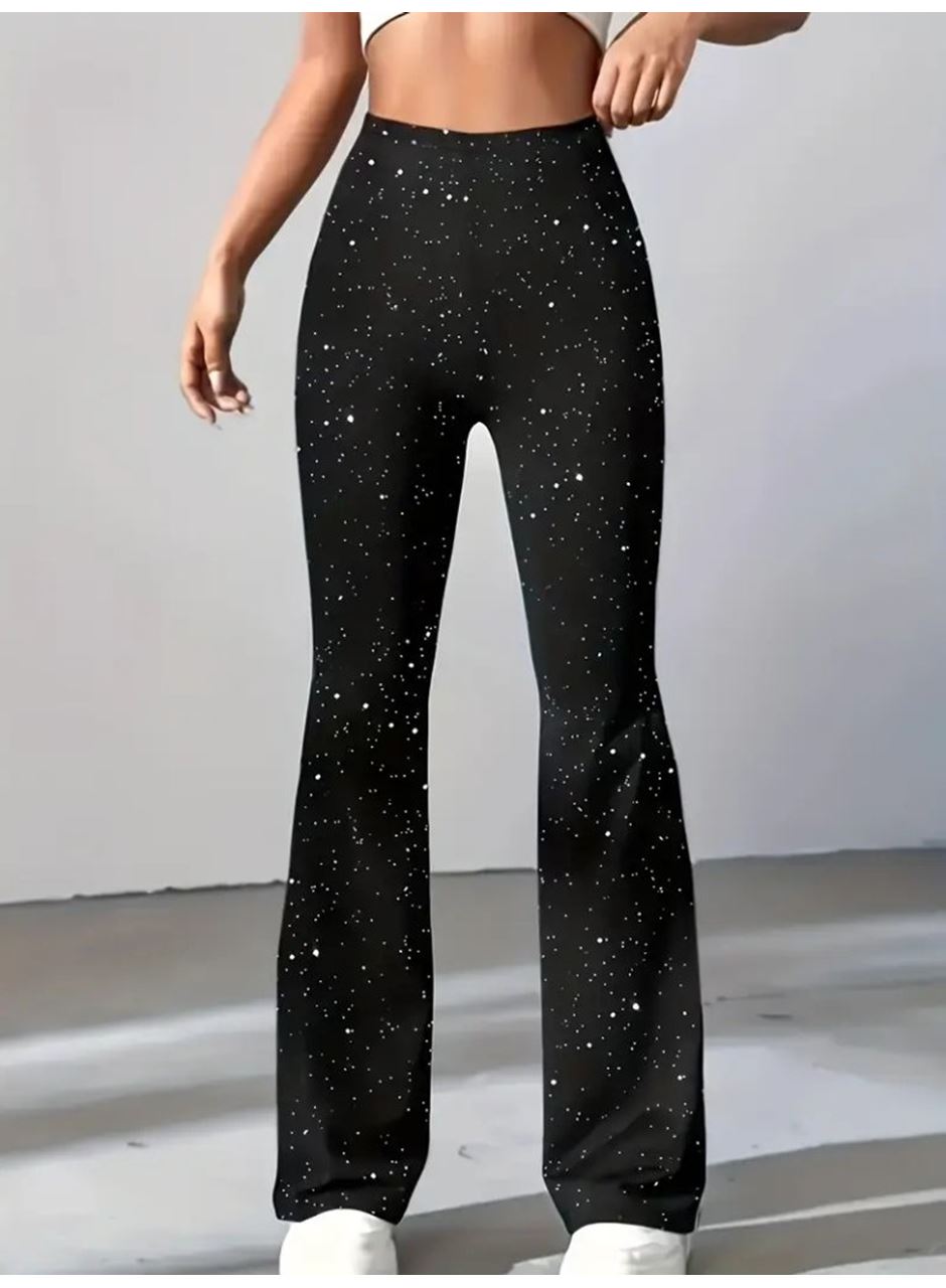 Kadın Yüksek Bel Taşlı Dalgıç Tayt