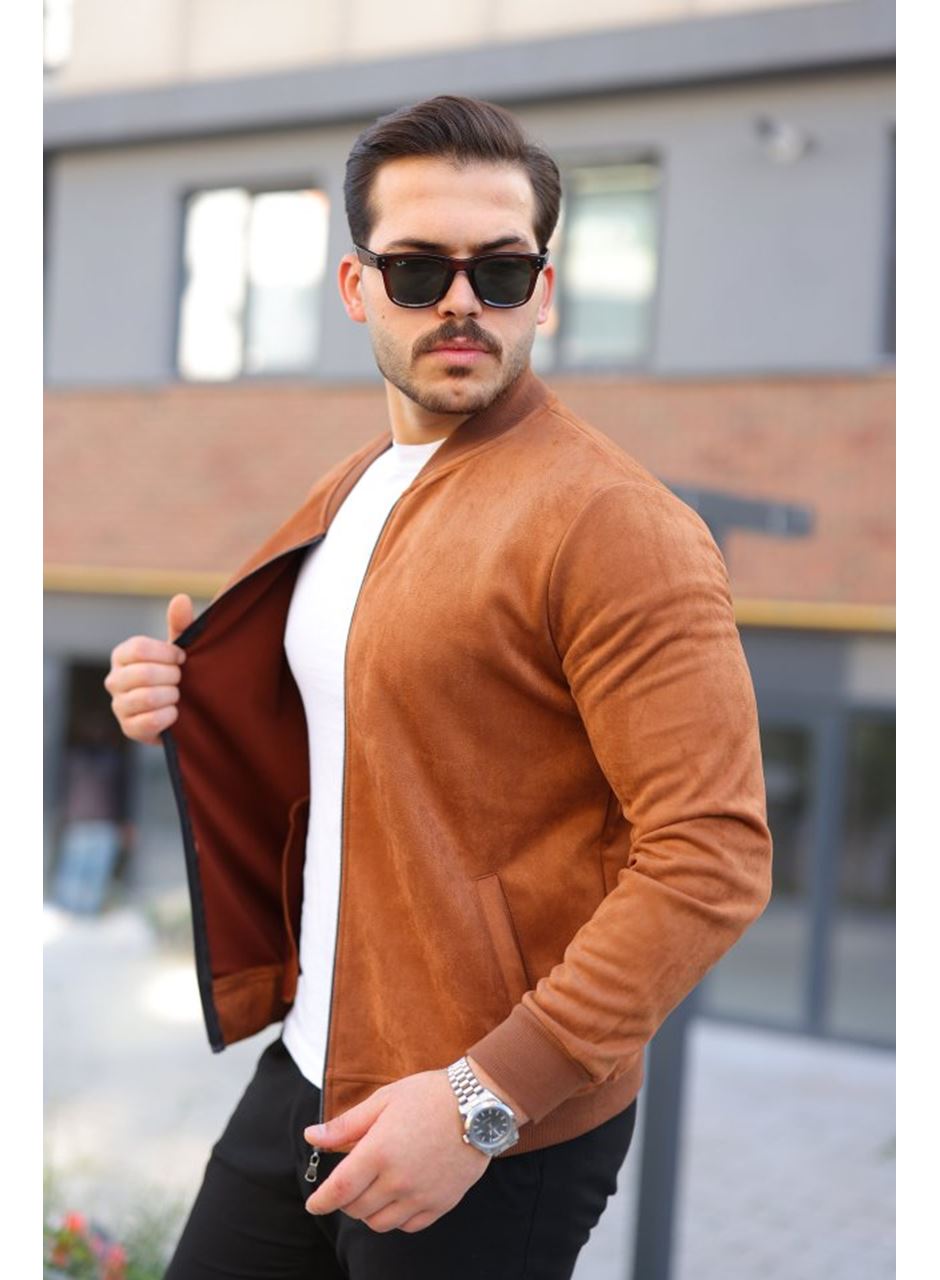 Erkek Scuba Süet Kumaş Bomber Hırka