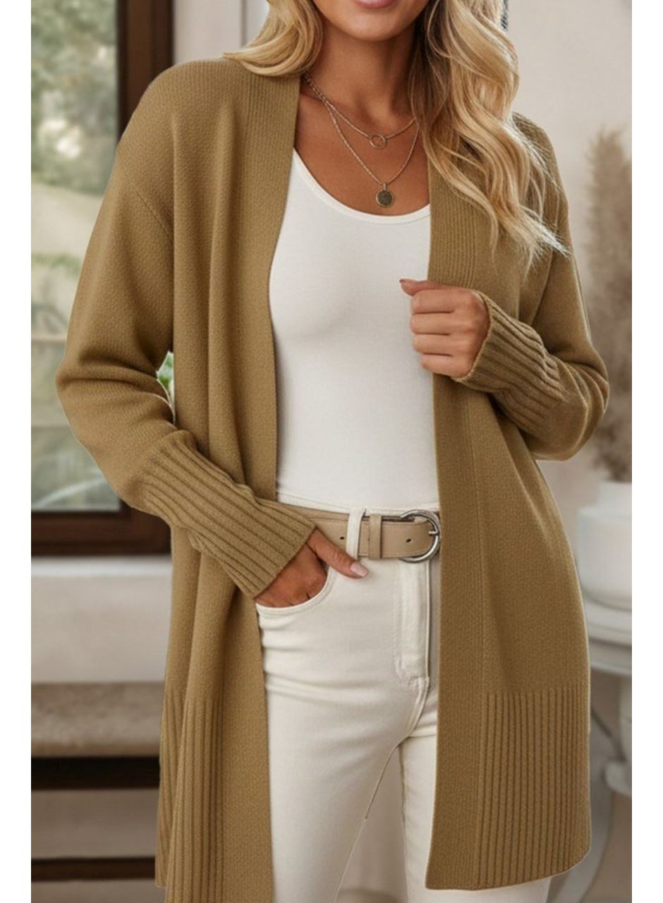 Kadın Uzun Kollu önü Açık Triko Hırka