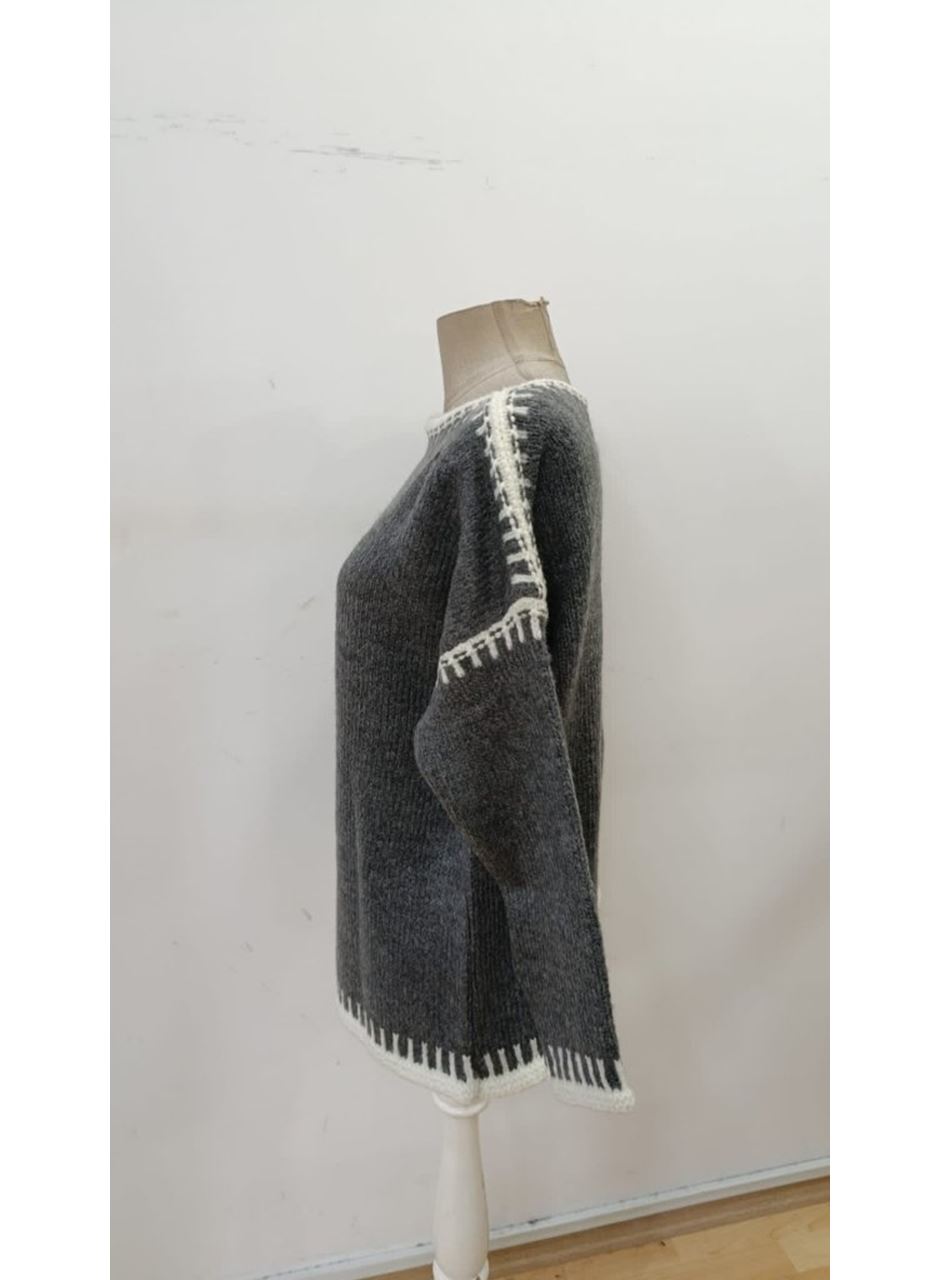 Kadın Uzun Kollu Kayık Yaka Triko Bluz