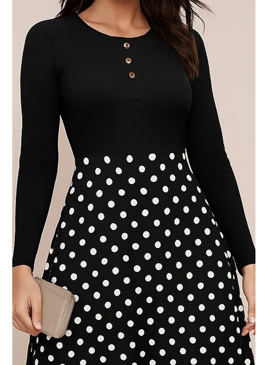 Kadın Uzun Kollu önü Düğmeli Viskon Bluz Eteği örme Maxi Krep Elbise