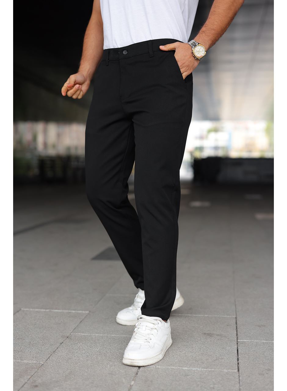 Erkek Slim Fit Likralı Gabardin Pantolon