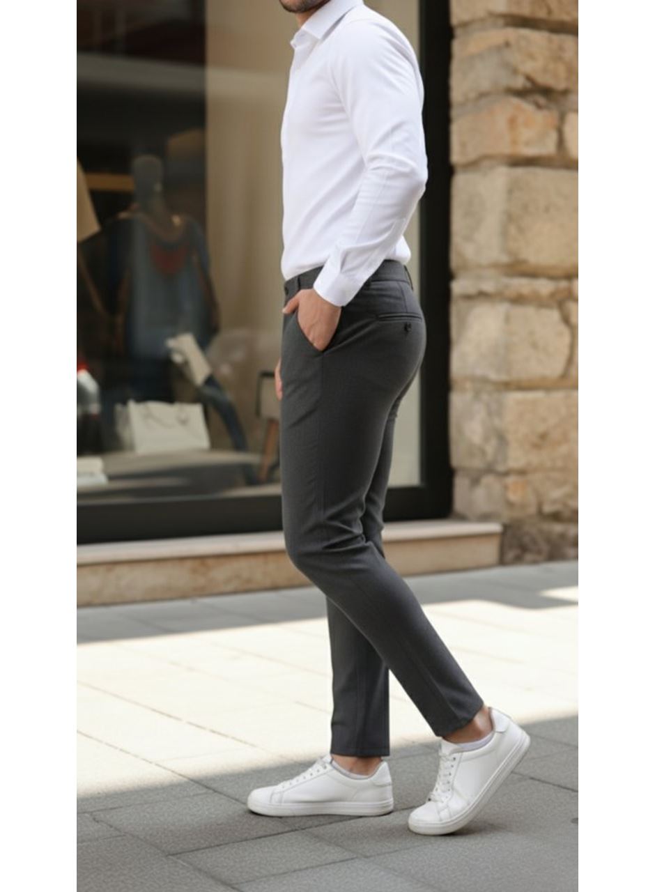 Erkek Slim Fit Likralı Gabardin Pantolon