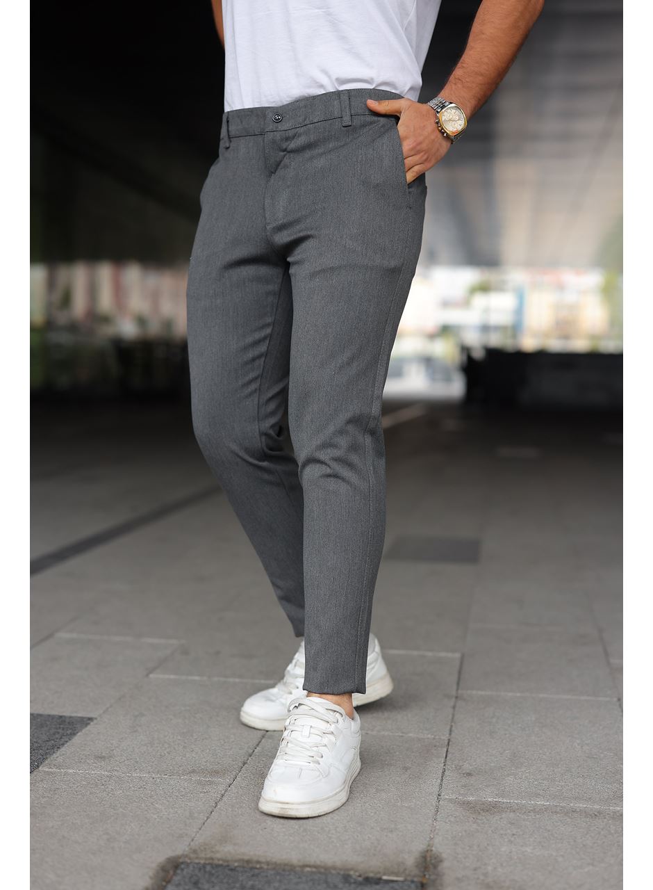 Erkek Slim Fit Likralı Gabardin Pantolon