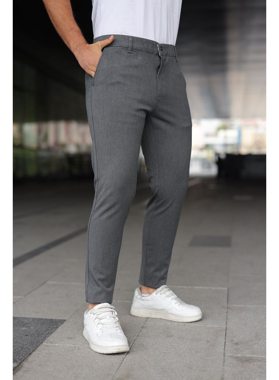 Erkek Slim Fit Likralı Gabardin Pantolon