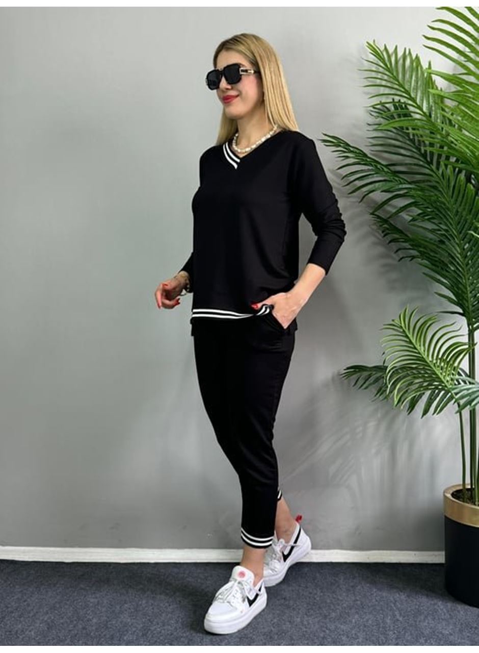 Kadın Yeni Sezon Uzun Kollu Ribana Detay Ikili Takım