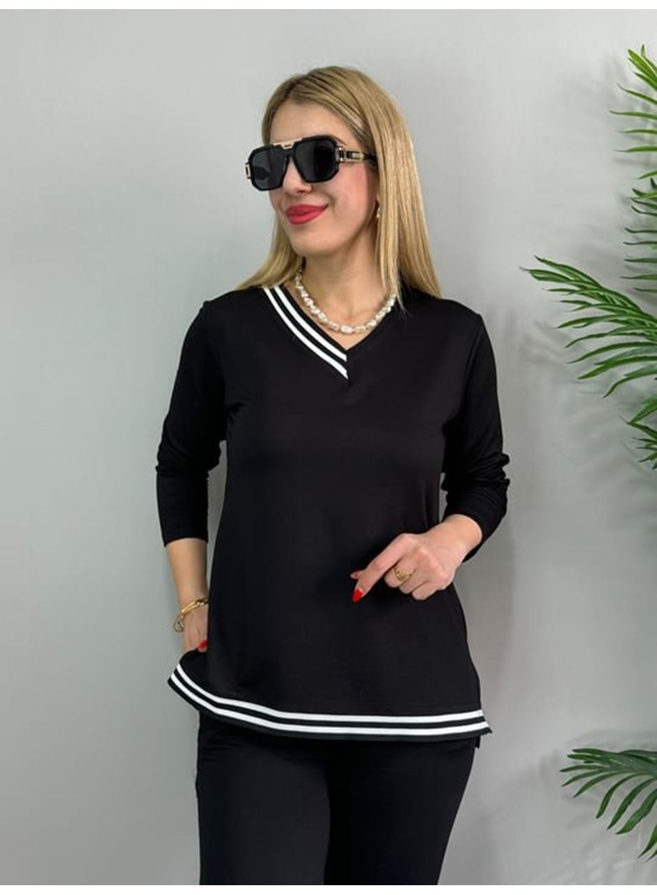 Kadın Yeni Sezon Uzun Kollu Ribana Detay Ikili Takım