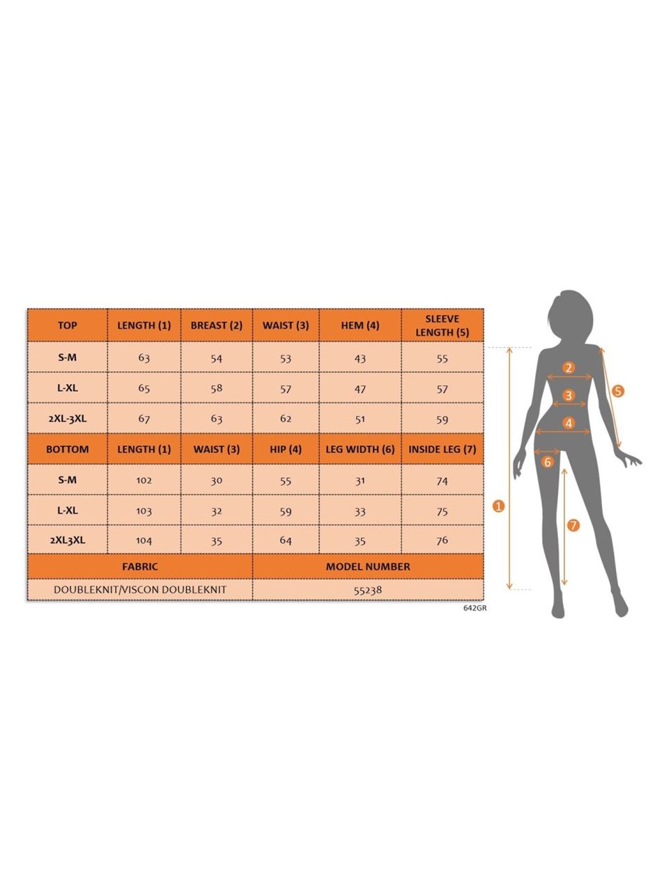 Kadın Uzun Kollu Bisiklet Yaka Desenli Iki Iplik Bluz Ve Viskon Iki Iplik Pantolon Ikili Takım