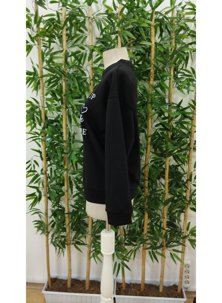 Kadın Uzun Kollu Yuvarlak Yaka Iki Iplik şardonlu Bluz