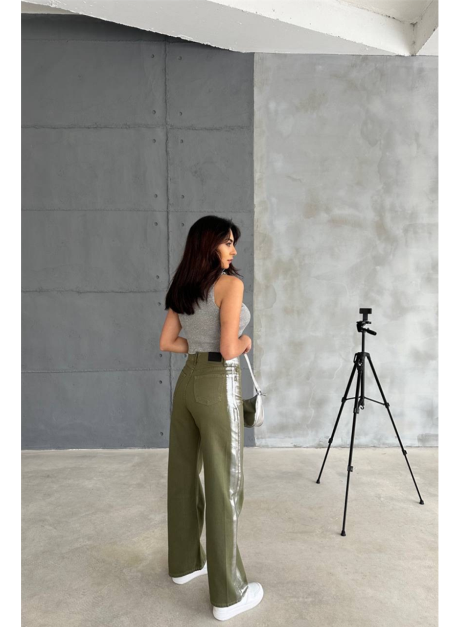 GABARDİN PALAZZO PANTOLON - Haki