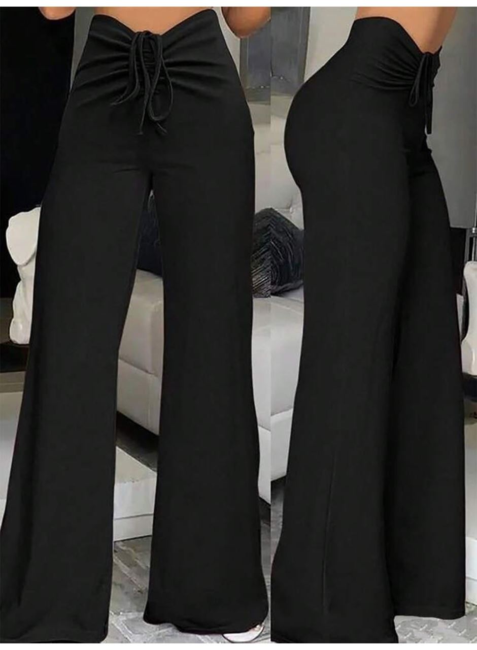 Kadın Yüksek Bel önden Büzgülü Ispanyol Ithal Krep Pantolon