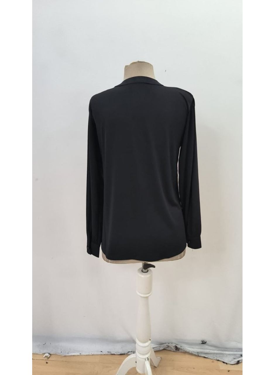 Kadın Uzun Kollu Yakalı Yakadan Bağcıklı Düğmeli Sandy Bluz