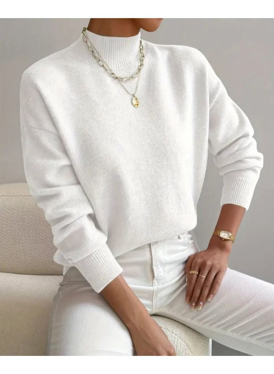 Kadın Uzun Kollu Balıkçı Yaka Triko Bluz