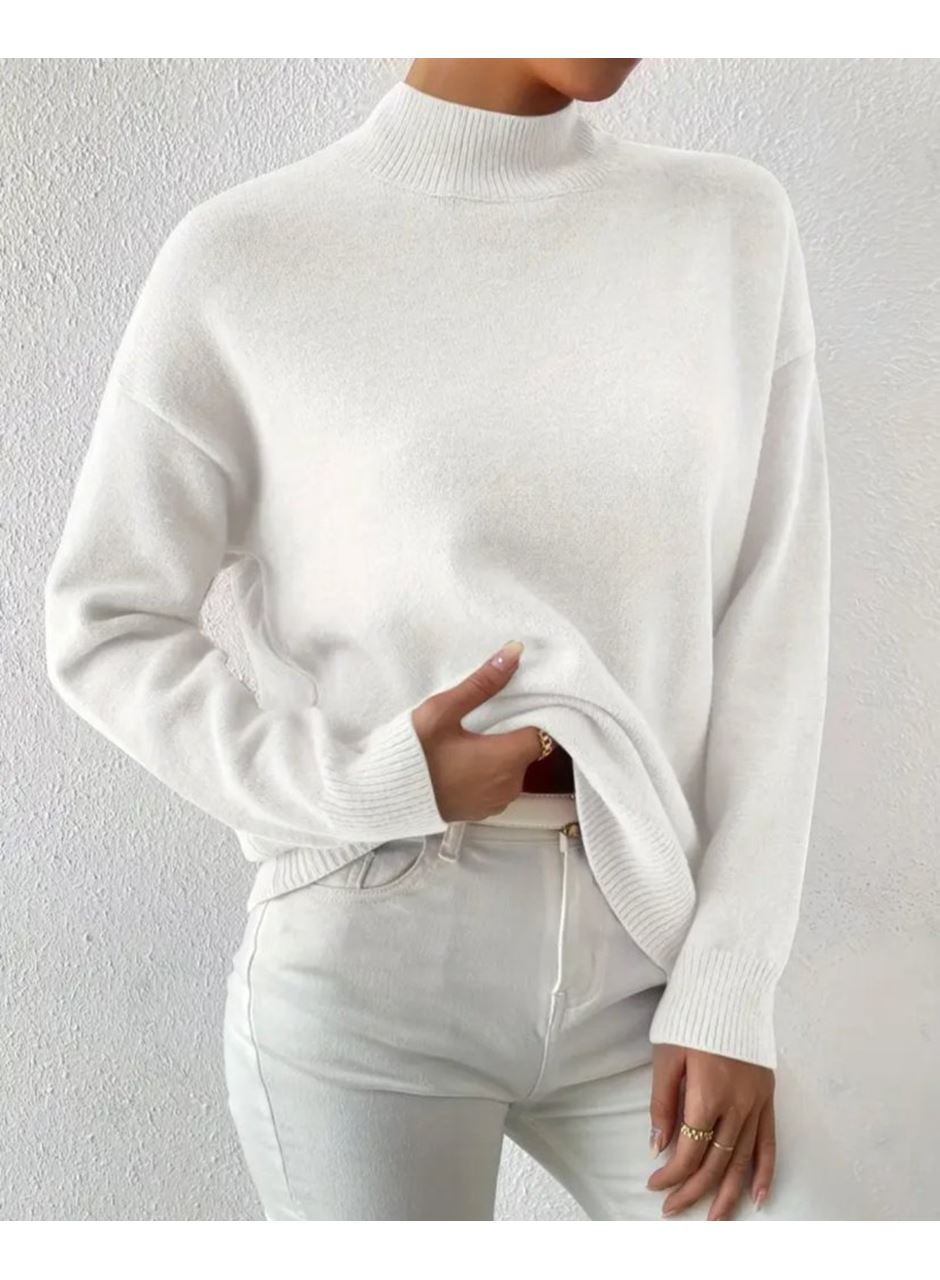 Kadın Uzun Kollu Balıkçı Yaka Triko Bluz