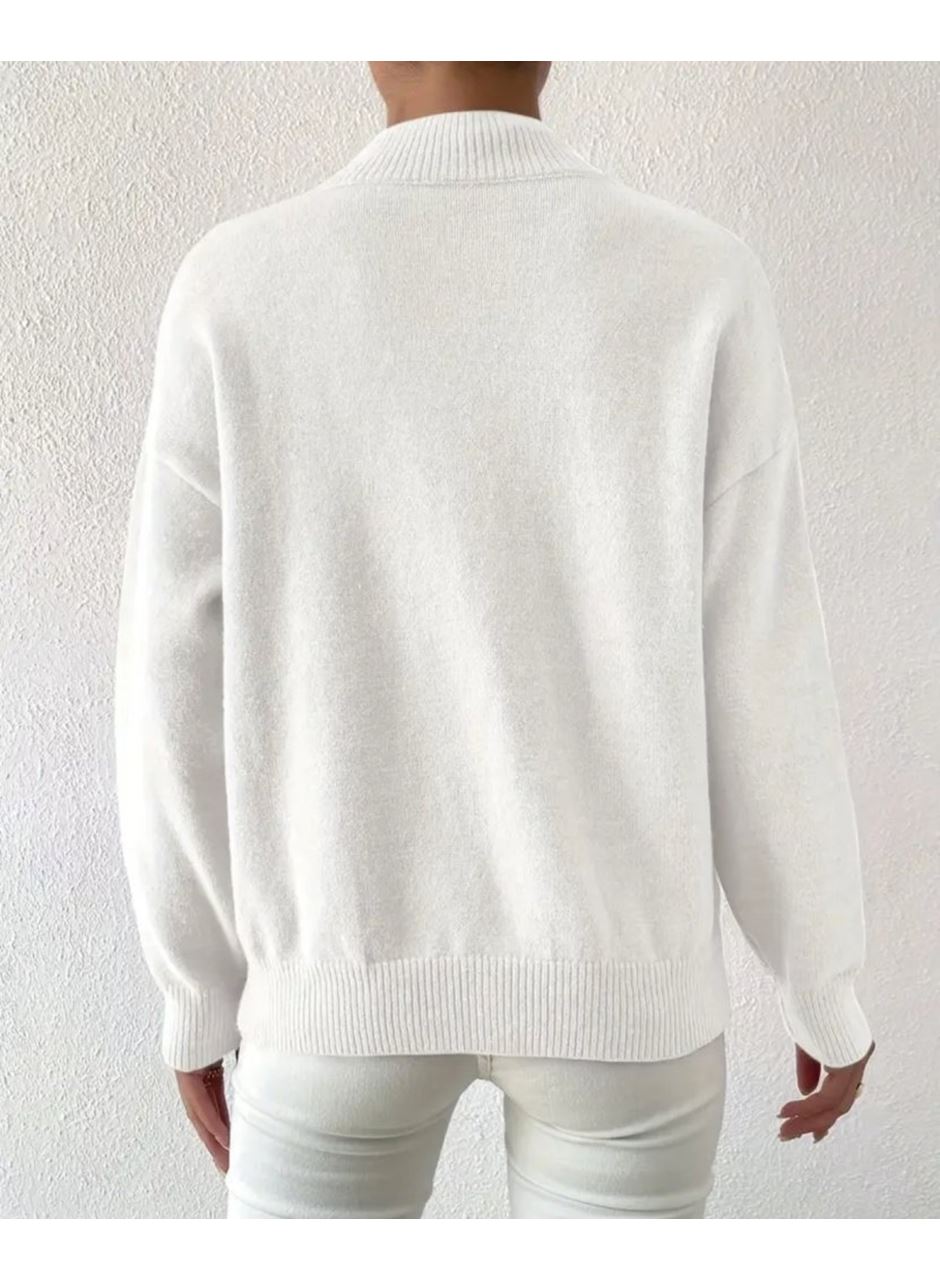 Kadın Uzun Kollu Balıkçı Yaka Triko Bluz