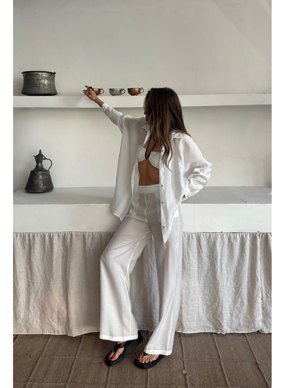GÖMLEK - PANTOLON TAKIM - Beyaz