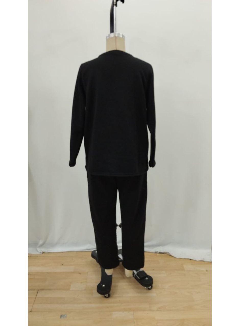 Kadın Uzun Kollu Yanları Nervurlu Viskon Iki Iplik Ve Pantolon Ikili Takım