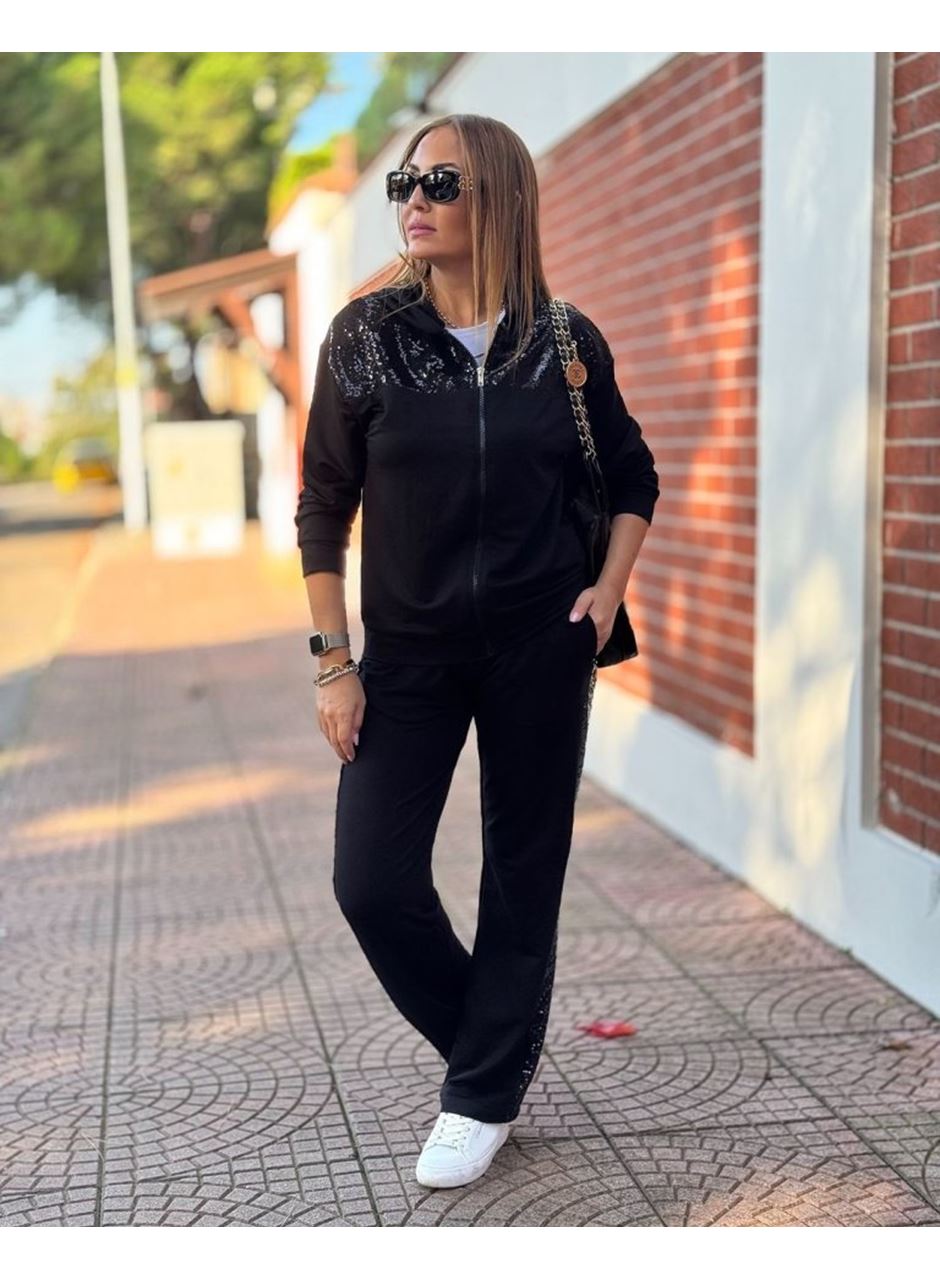 Kadın Iki Iplik Kumaş Pul Ve Fermuar Detaylı Ikili Takım