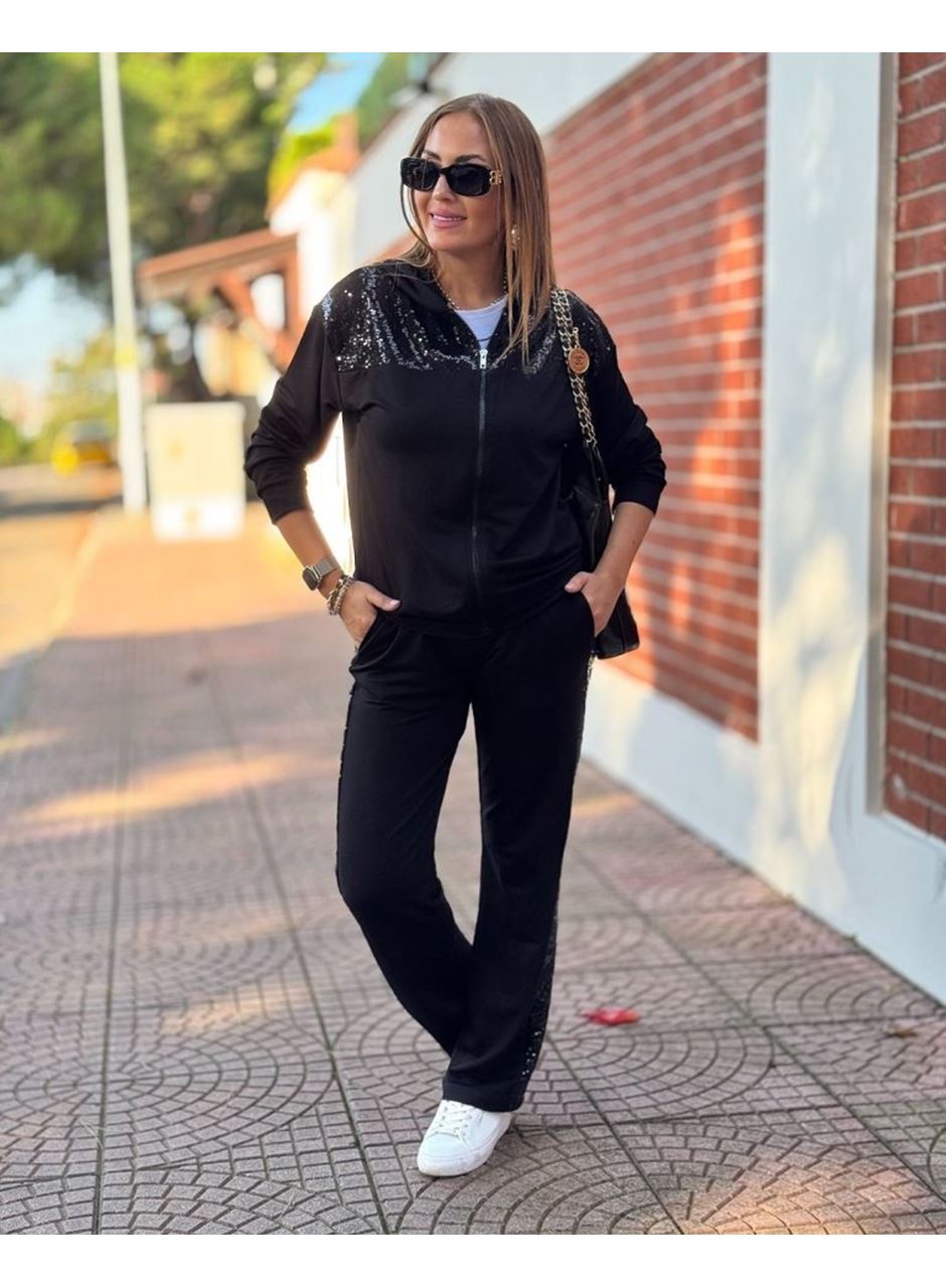 Kadın Iki Iplik Kumaş Pul Ve Fermuar Detaylı Ikili Takım