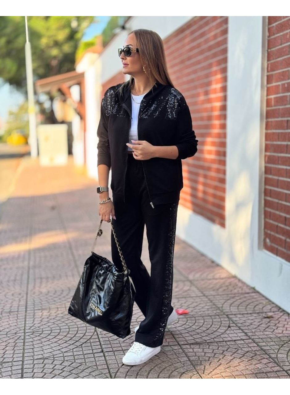 Kadın Iki Iplik Kumaş Pul Ve Fermuar Detaylı Ikili Takım