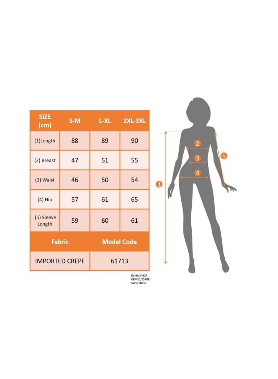 Kadın Uzun Kollu V Yakalı Kısa Ithal Krep Elbise