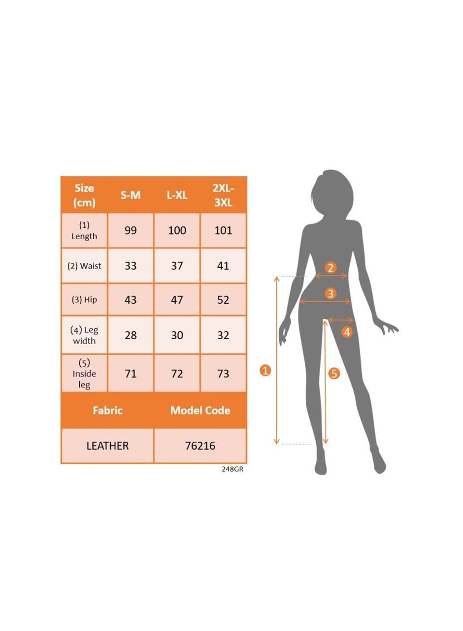 Kadın Yüksek Bel Yandan Yırtmaçlı Dantel Detaylı Deri Tayt