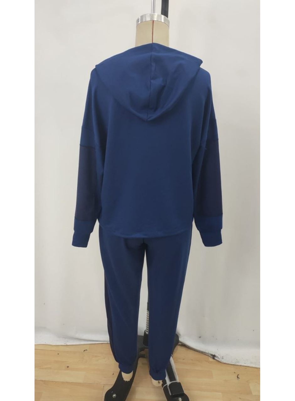 Kadın Uzun Kollu Kapşonlu Viskon Iki Iplik Bluz Ve Pantolon Ikili Takım