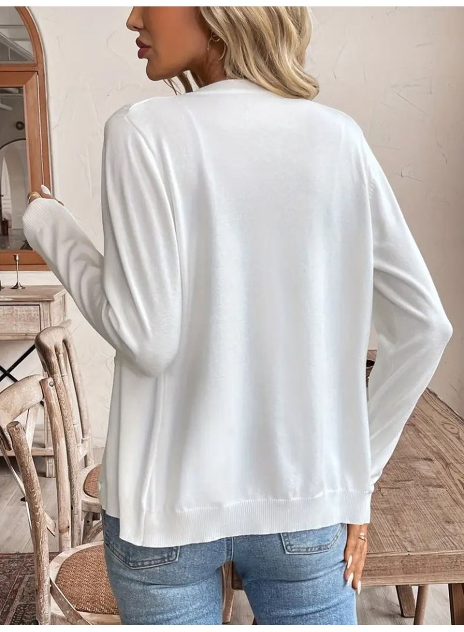 Kadın Uzun Kollu önden Düğmeli Triko Ceket