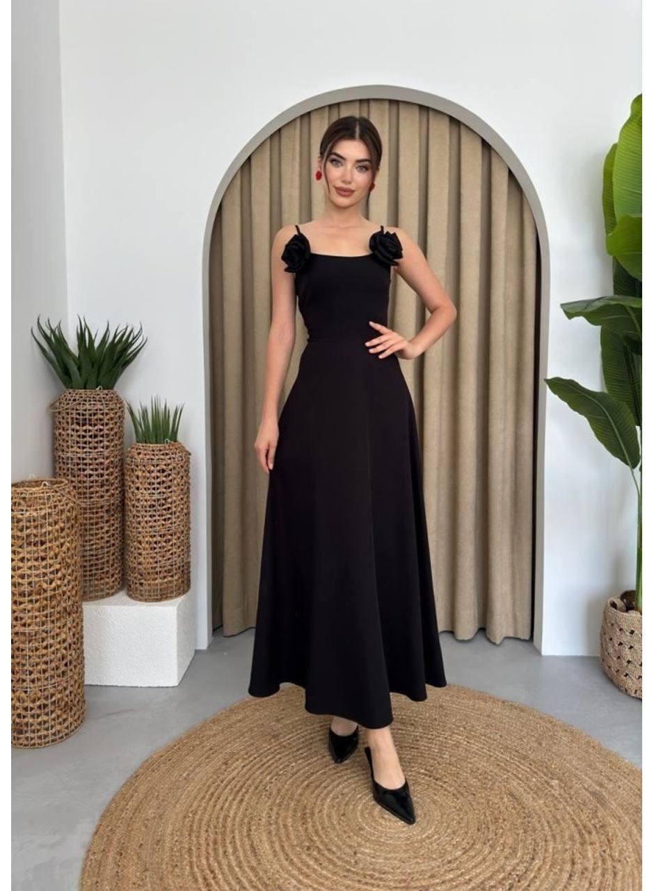 Matilda Gül İp Askılı Elbise
