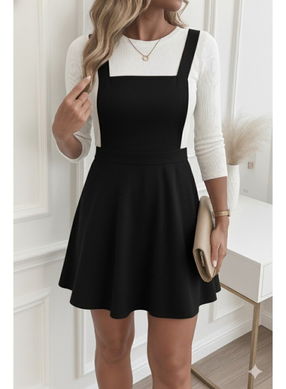 Kadın Askılı Sırttan çapraz Detaylı Kısa Kiloş Kadife Mini Elbise