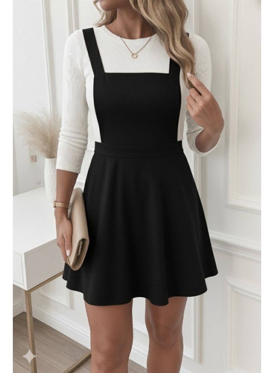 Kadın Askılı Sırttan çapraz Detaylı Kısa Kiloş Kadife Mini Elbise