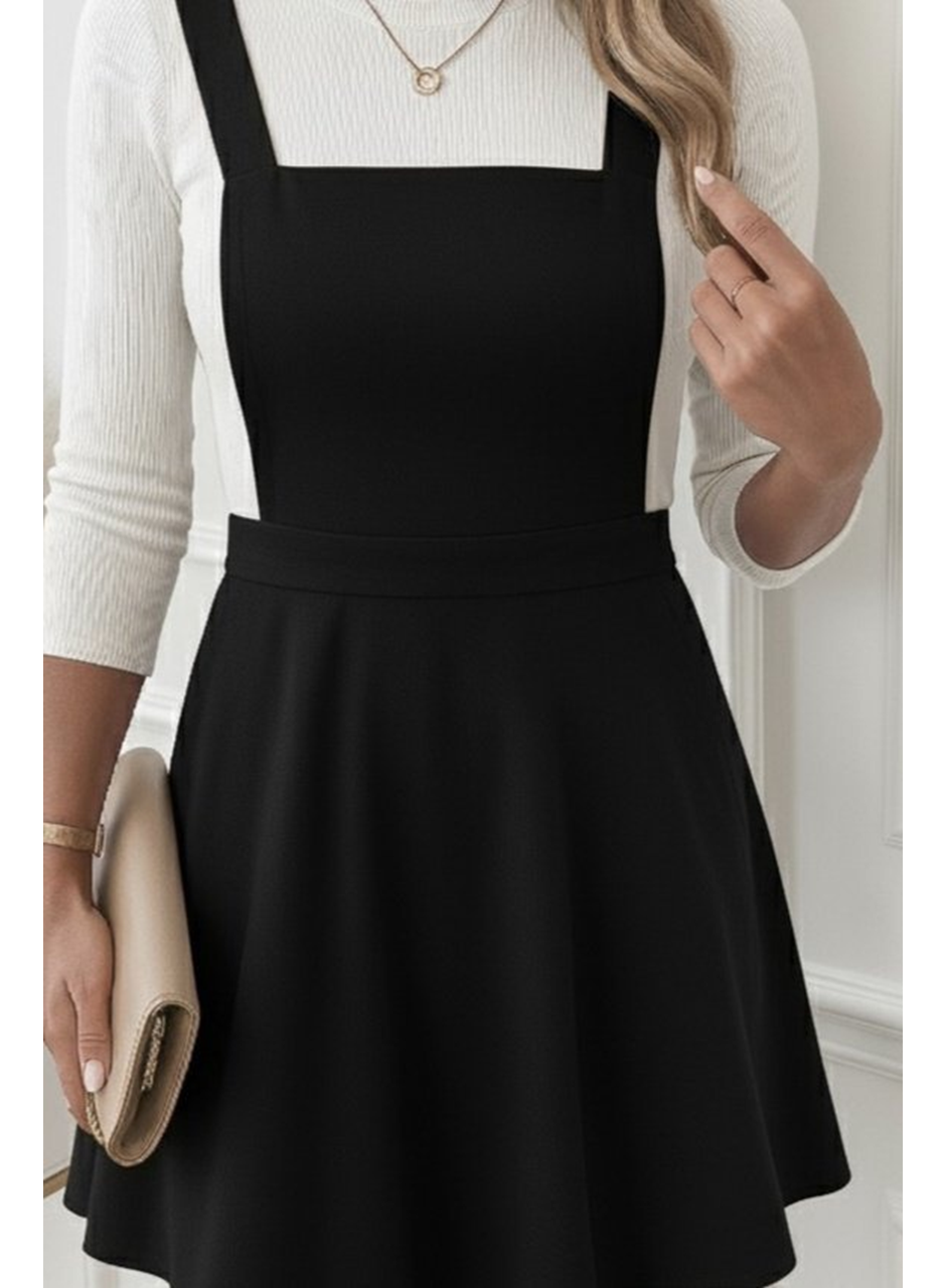 Kadın Askılı Sırttan çapraz Detaylı Kısa Kiloş Kadife Mini Elbise