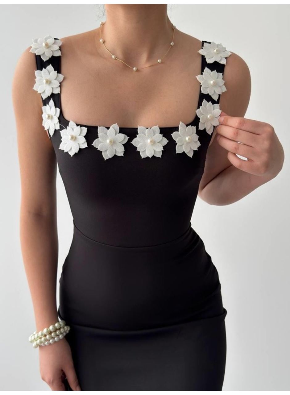 Mıng Çiçek Detaylı Elbise