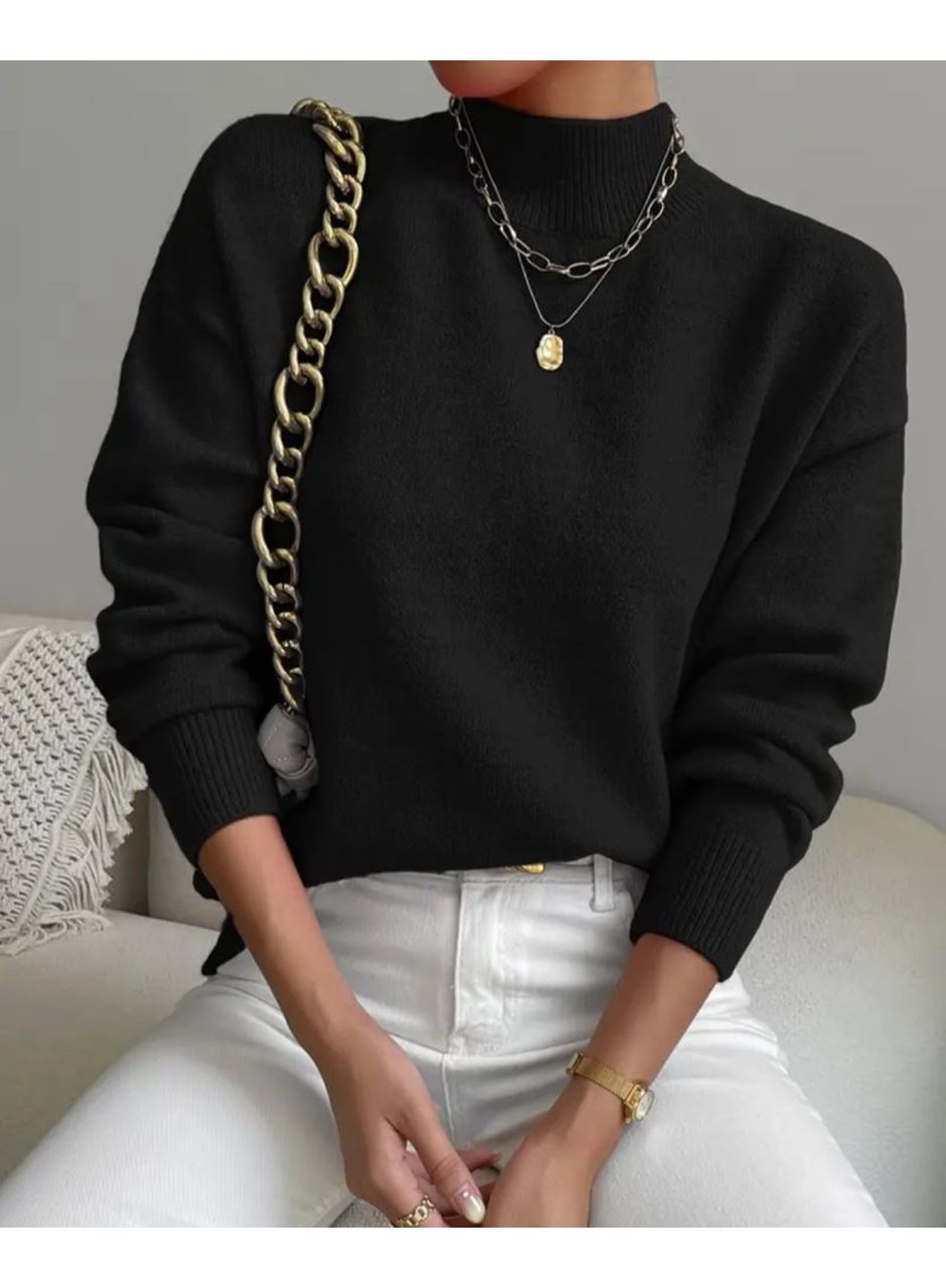 Kadın Uzun Kollu Balıkçı Yaka Triko Bluz