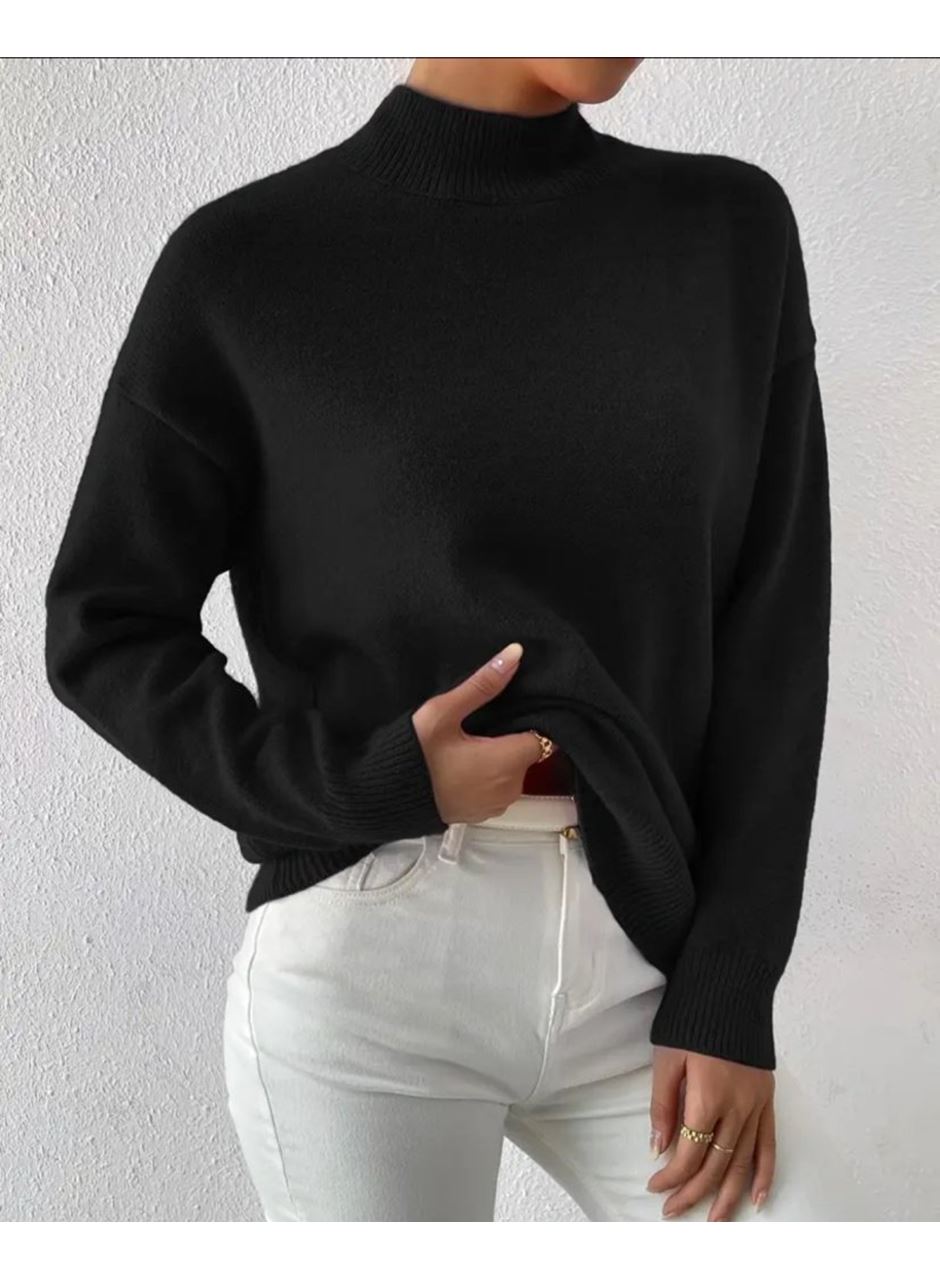 Kadın Uzun Kollu Balıkçı Yaka Triko Bluz