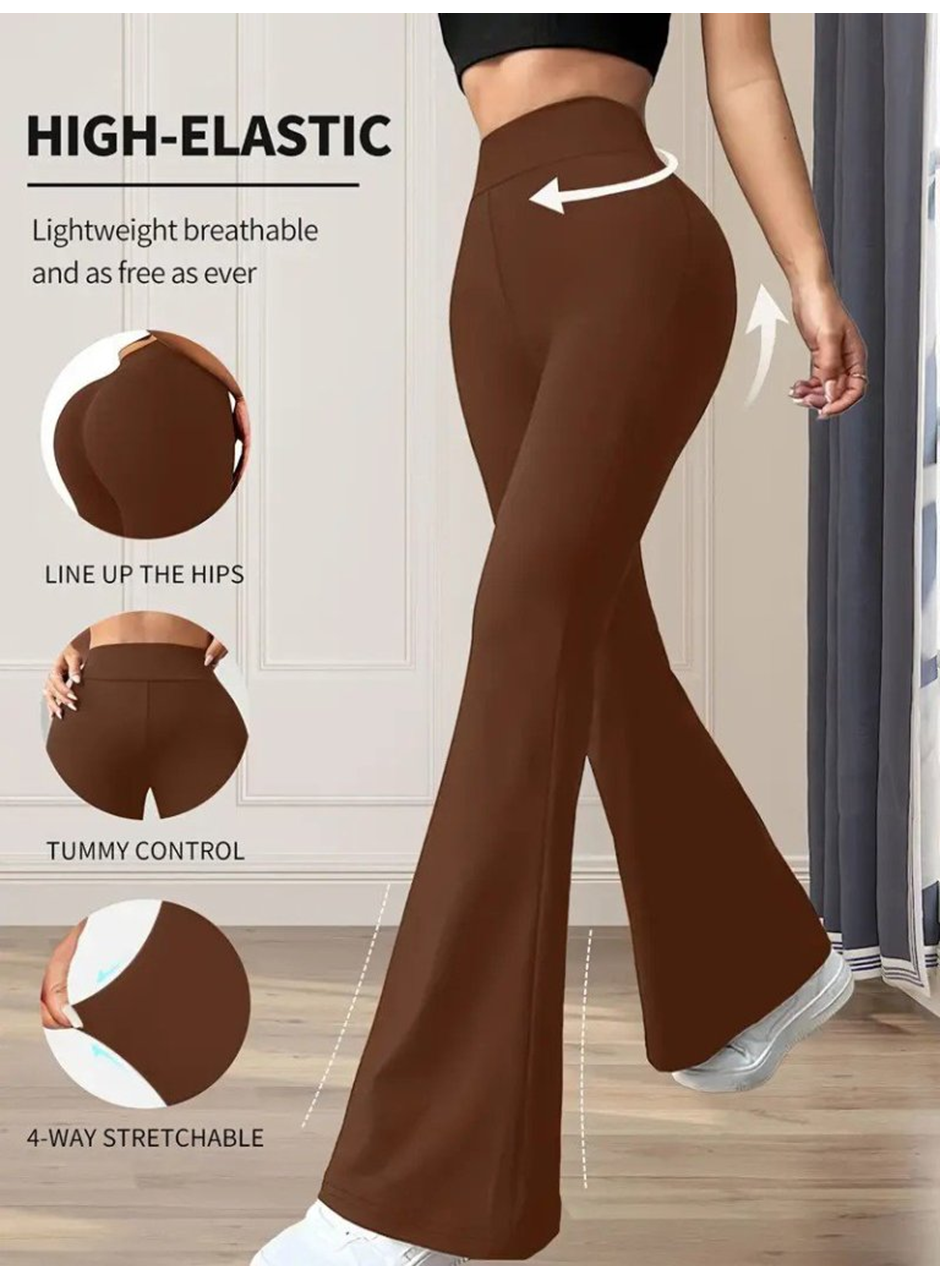 Kadın Yüksek Bel(lastikli) Geniş Paçalı Dalgıç Tayt