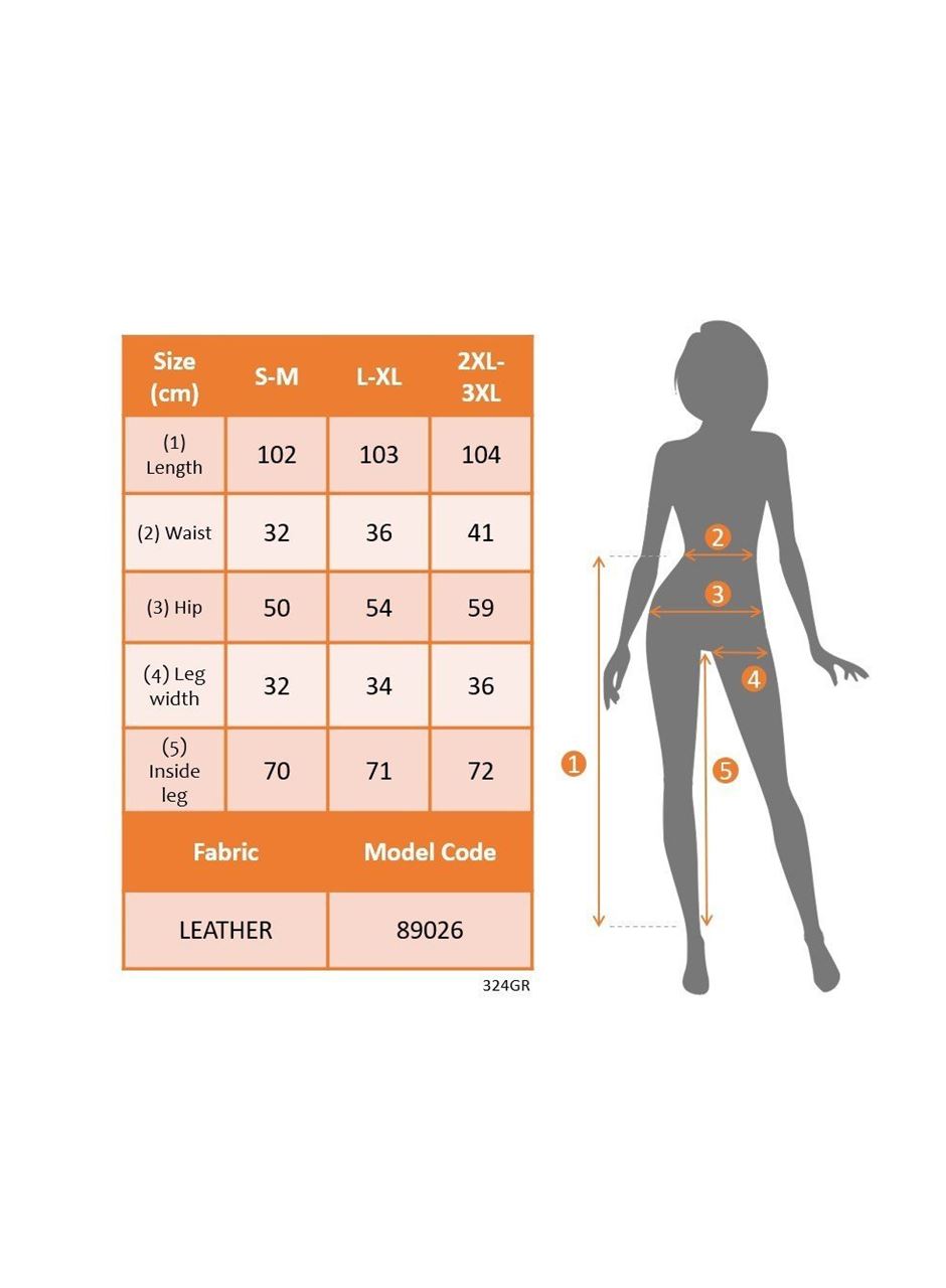 Kadın önden Fermuarlı Cepli Geniş Kesim Lame Deri Pantolon