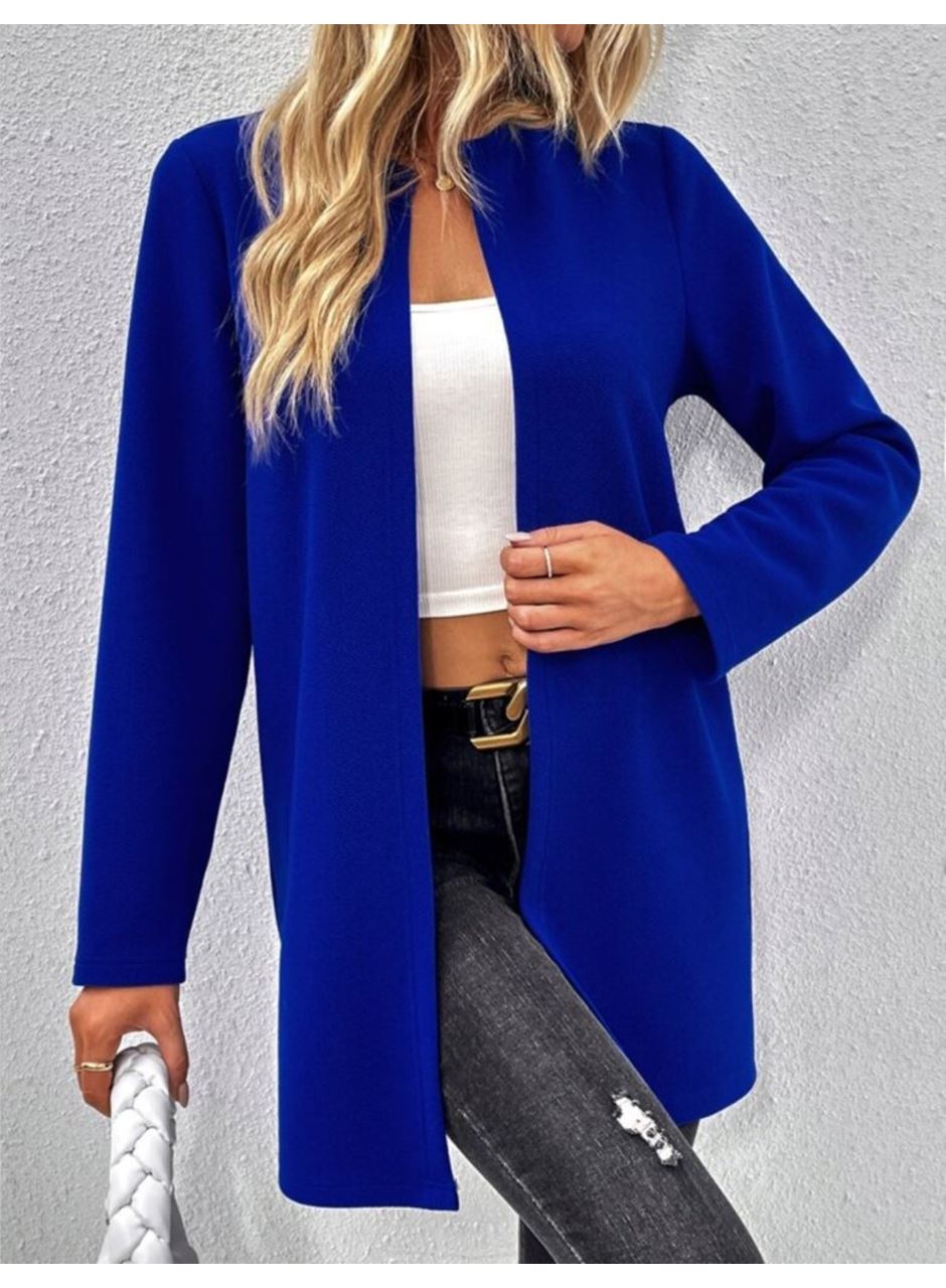Kadın Uzun Kollu önü Açık Uzun Modal Ceket