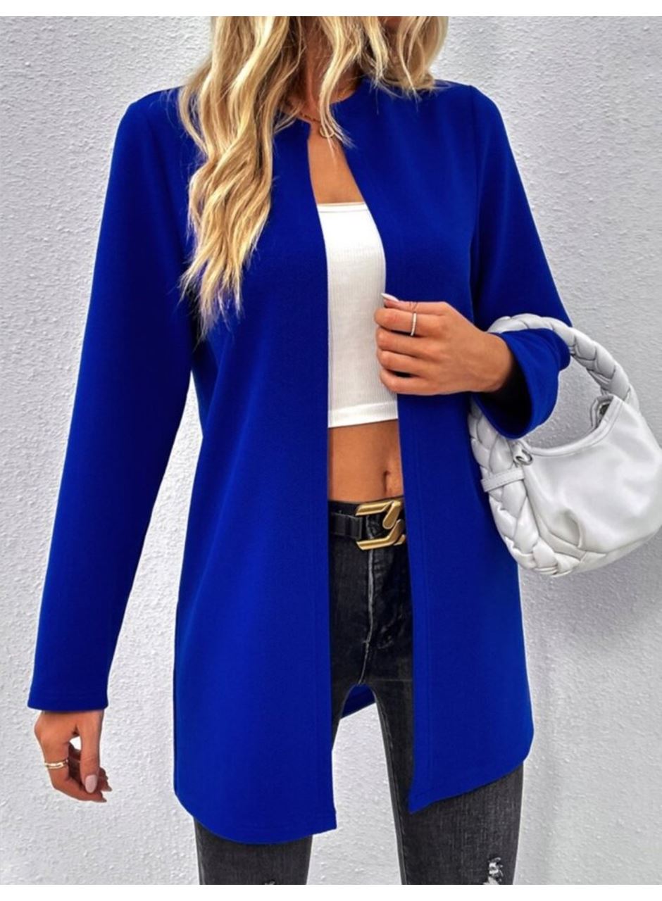 Kadın Uzun Kollu önü Açık Uzun Modal Ceket