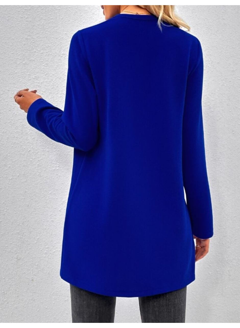 Kadın Uzun Kollu önü Açık Uzun Modal Ceket