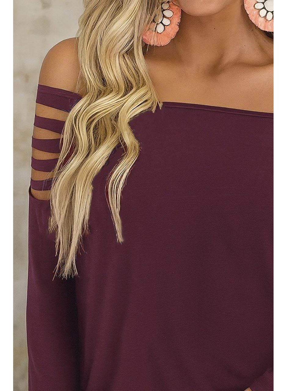 Kadın Uzun Lazer Kesik Detaylı Askılı Viskon Iki Iplik Bluz