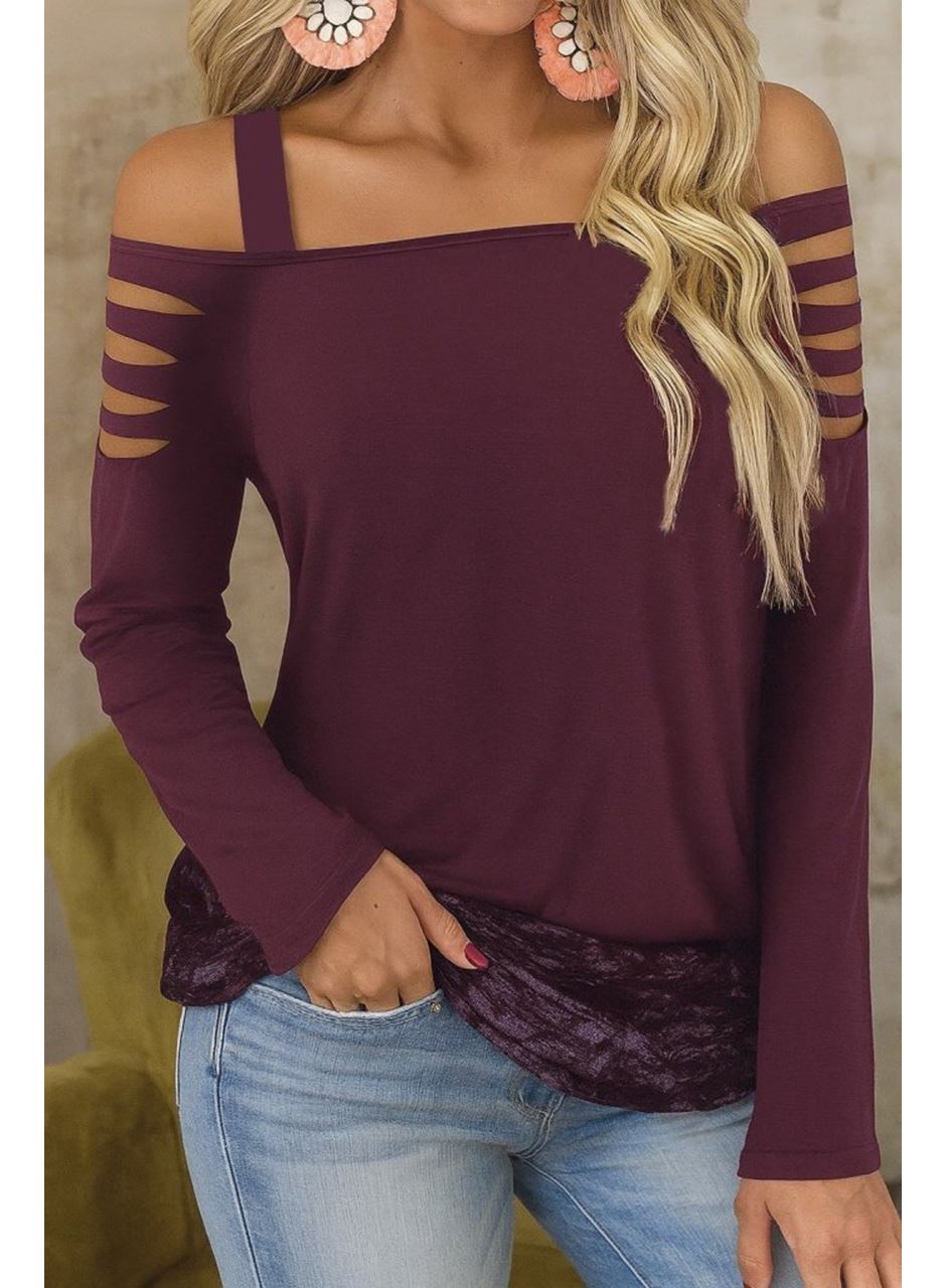 Kadın Uzun Lazer Kesik Detaylı Askılı Viskon Iki Iplik Bluz