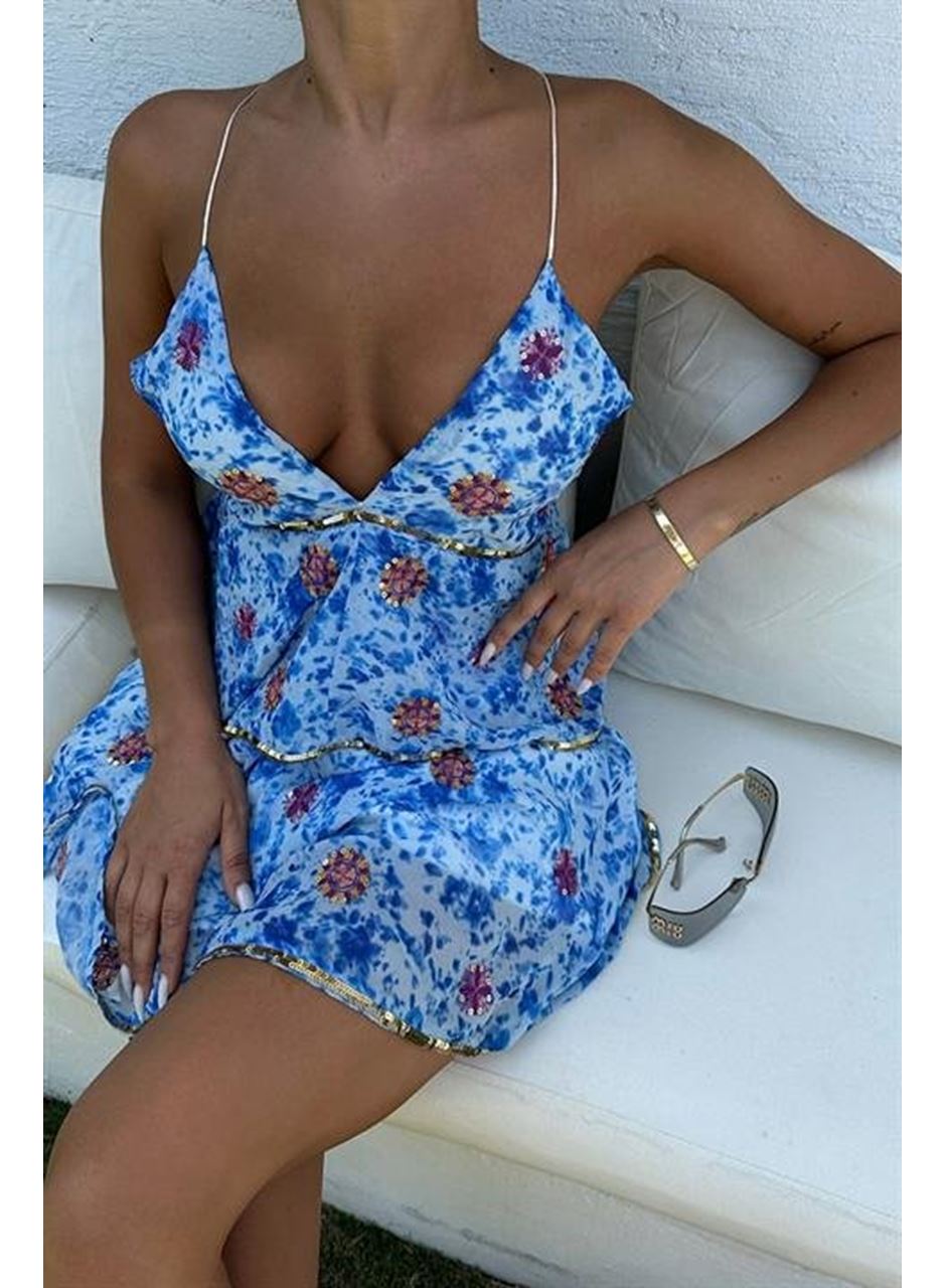 Cheryl Gold Pul Detaylı Elbise 2475-08