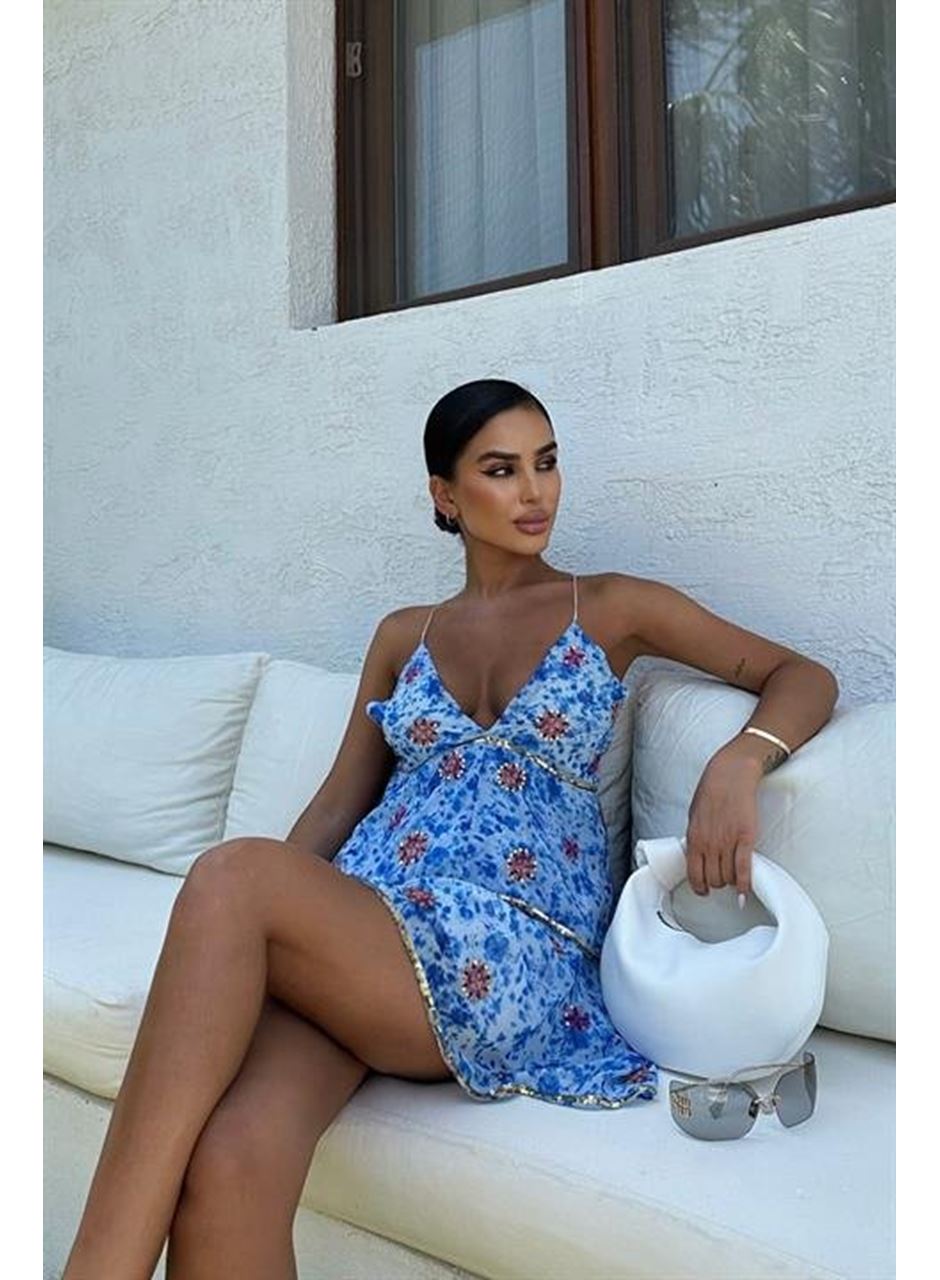 Cheryl Gold Pul Detaylı Elbise 2475-08