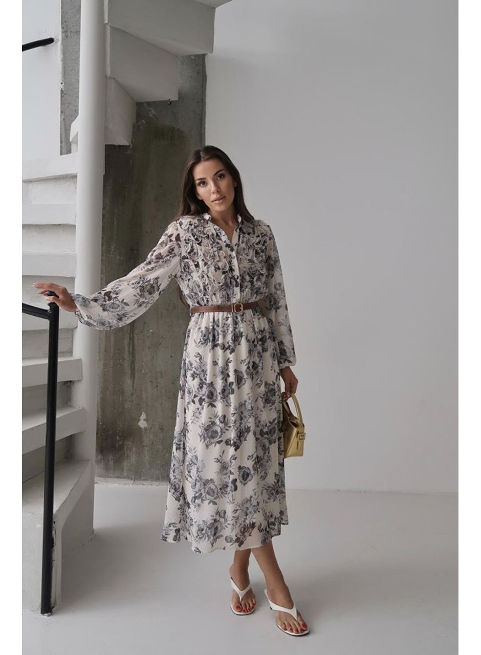 Siyah Biye Detaylı Elbise