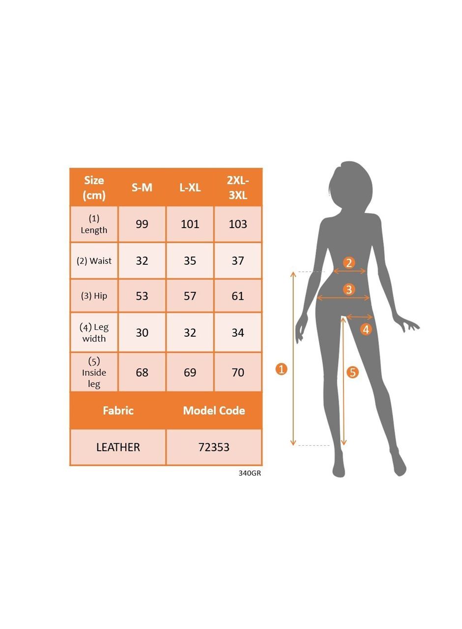 Kadın Yüksek Bel Lastikli önü Düğmeli Deri Pantolon