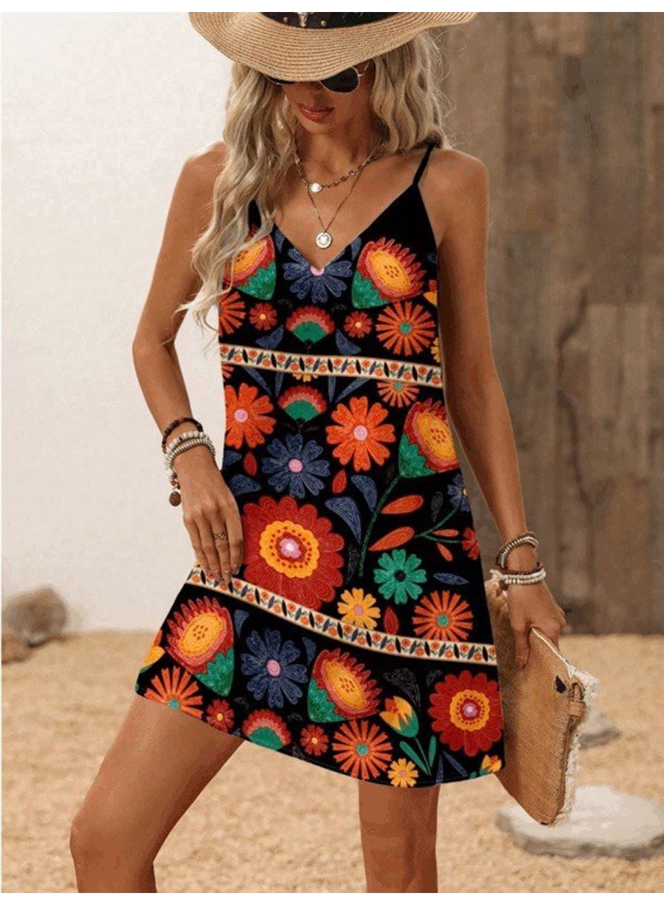 Kadın Ip Askılı V Yakalı Süprem Elbise