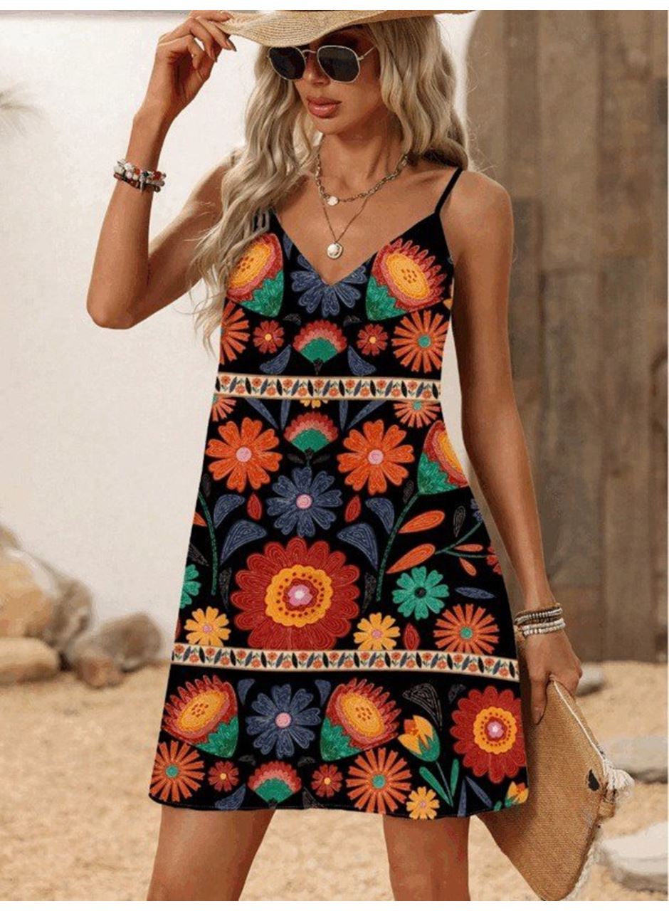 Kadın Ip Askılı V Yakalı Süprem Elbise